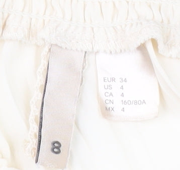 H&M Women’s Ivory Bell Sleeve Off Shoulder Blouse Size 6