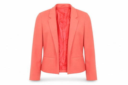 Front view of Miss Selfridge Women's Orange Blazer, size 10