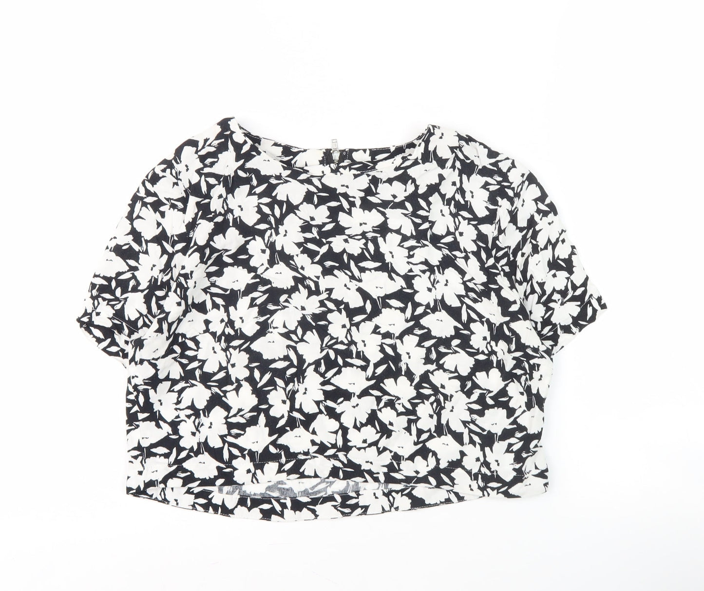 Warehouse Floral Blouse, Women, Size 12, Black & White