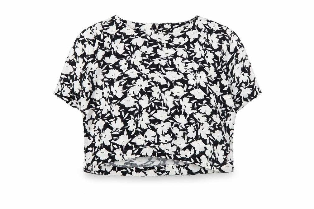 Warehouse Floral Blouse, Women, Size 12, Black & White