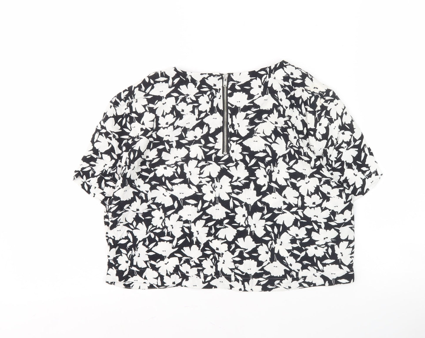 Warehouse Floral Blouse, Women, Size 12, Black & White