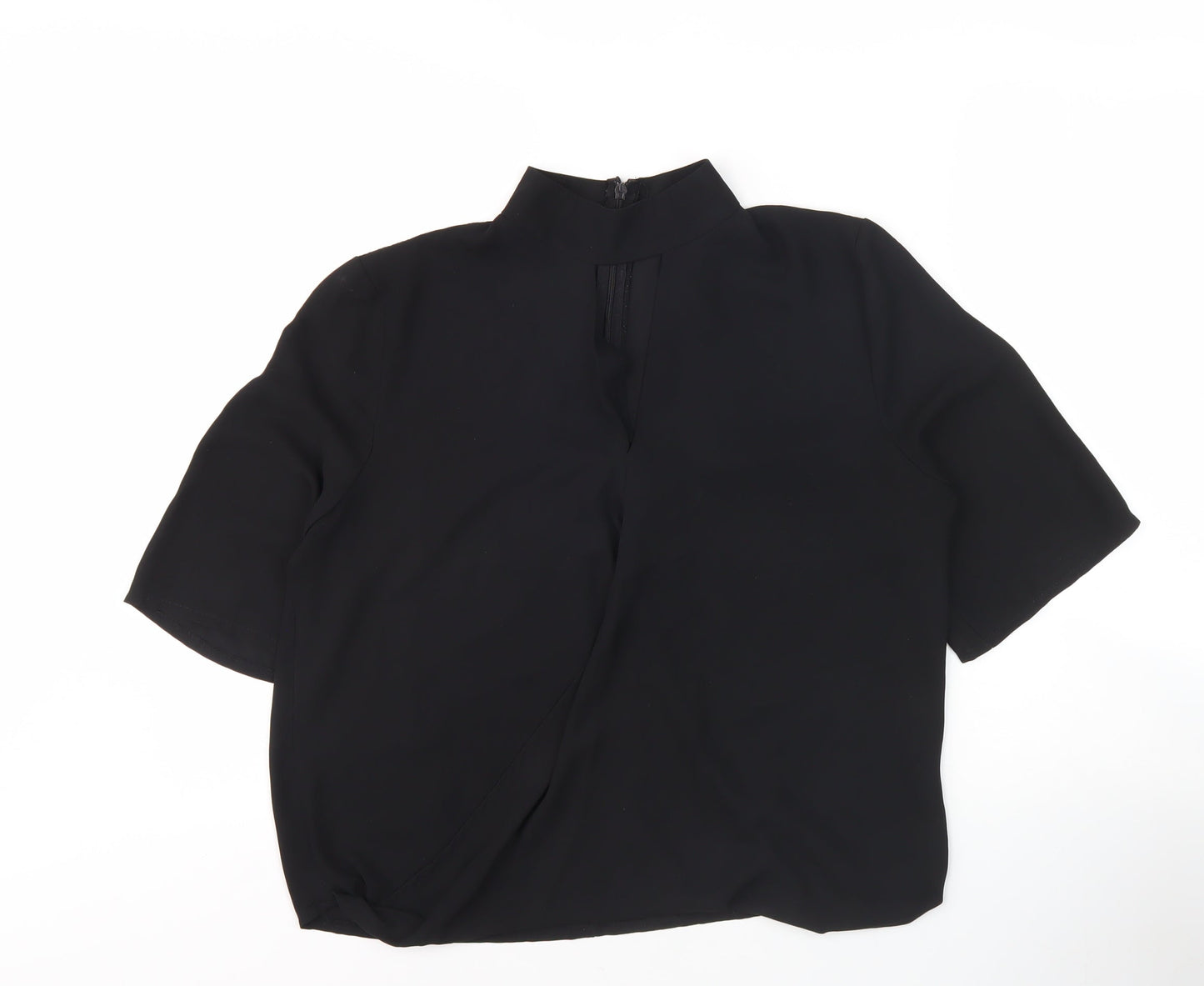 Boohoo Women's Black High Neck Blouse, Size 10
