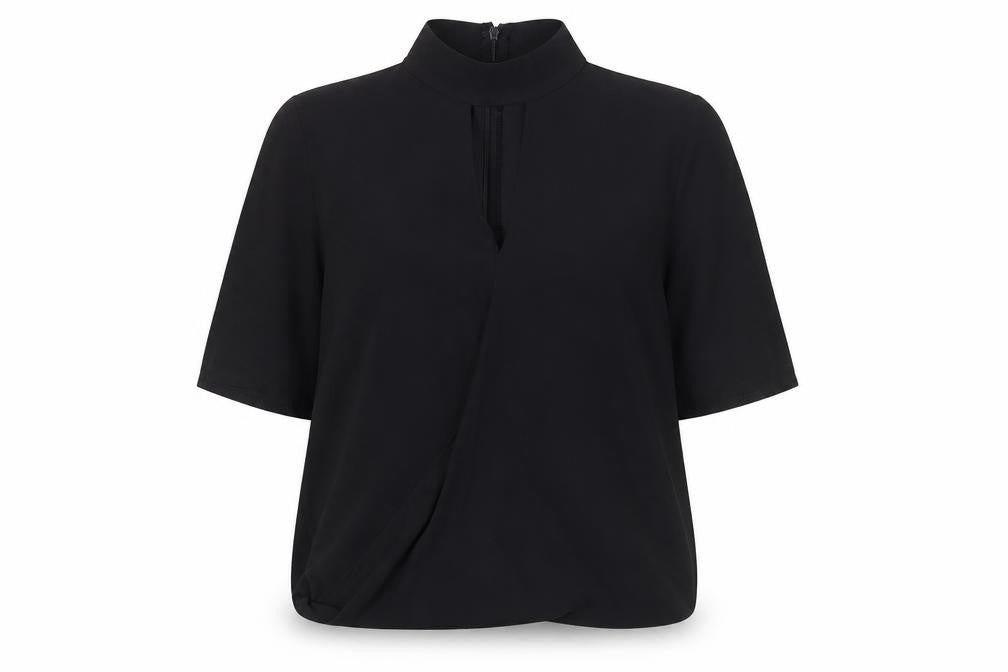 Boohoo Women's Black High Neck Blouse, Size 10