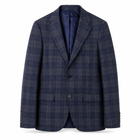 River Island Men's Blue Check Blazer 40R Regular Fit