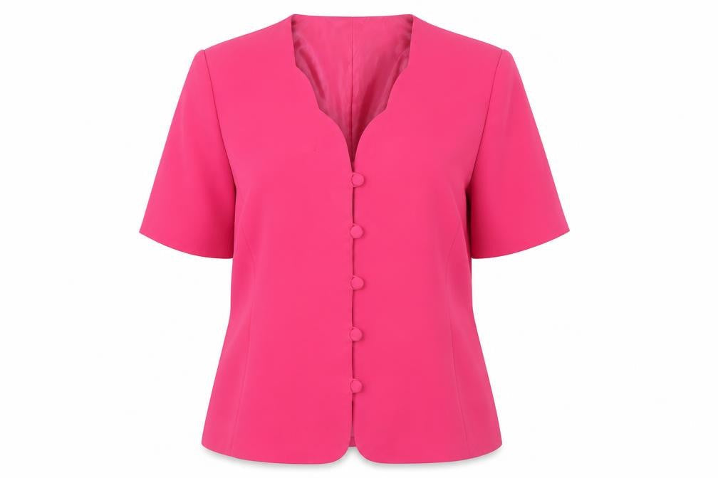 Victoria Layne Women's Pink V-Neck Blouse, Size 16, Casual