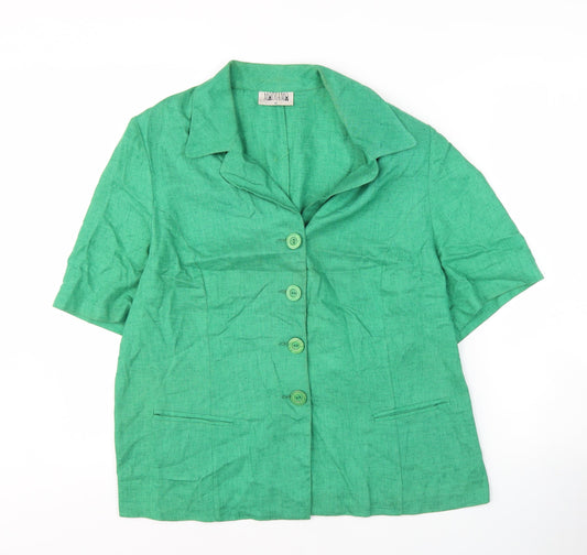 Modiamo Women's Green Button-Up Shirt Size 14