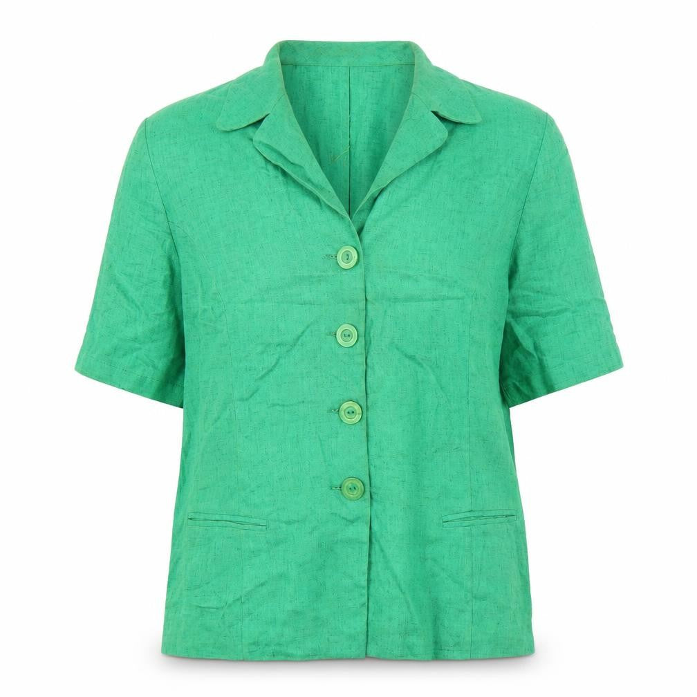 Modiamo Women's Green Button-Up Shirt Size 14