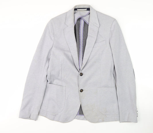 Zara Man Grey Slim Fit Blazer - Men’s 36