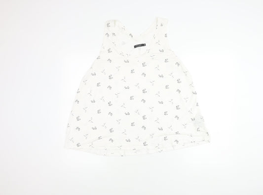 Max Jeans Women’s White Tank, Size M, Summer Top