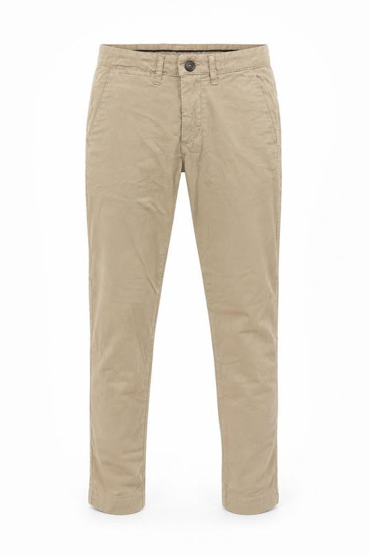 Front view of Celio Beige Chino Trousers, Slim Fit, size S, Casual Style