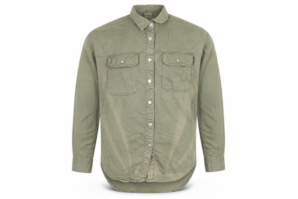 Next Men’s Green Cotton Button-Up Shirt, Size S