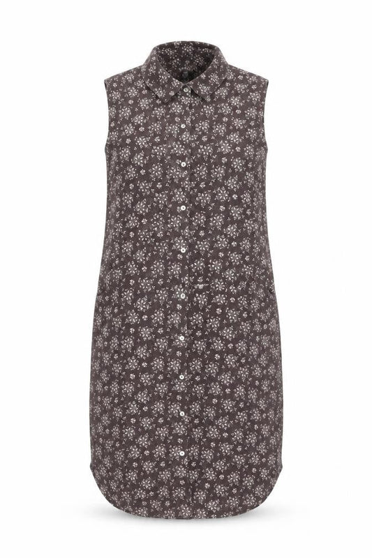 Laura Ashley Women's Grey Floral Shirt Dress Size 10