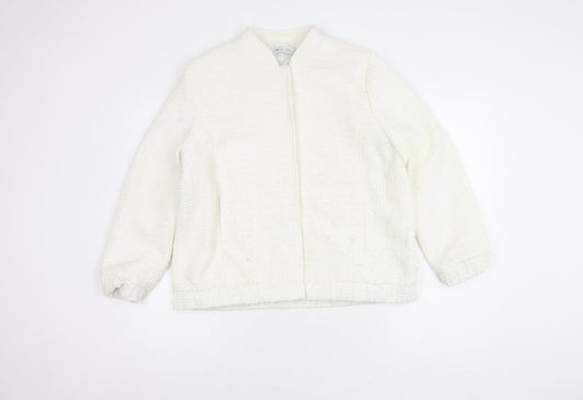 M&Co Women's White Polyester Jacket Size 16