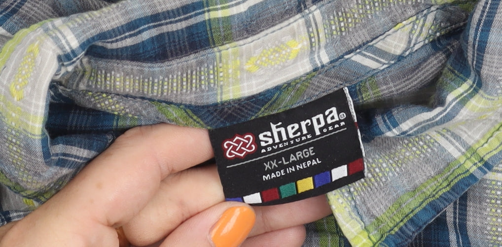 Sherpa Men's Multicoloured Plaid Long Sleeve Shirt 2XL