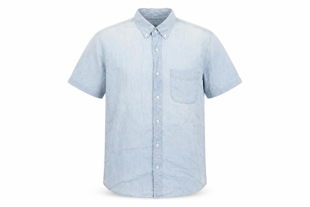 J.CREW/JEANS Men's Slim Blue Short Sleeve Shirt