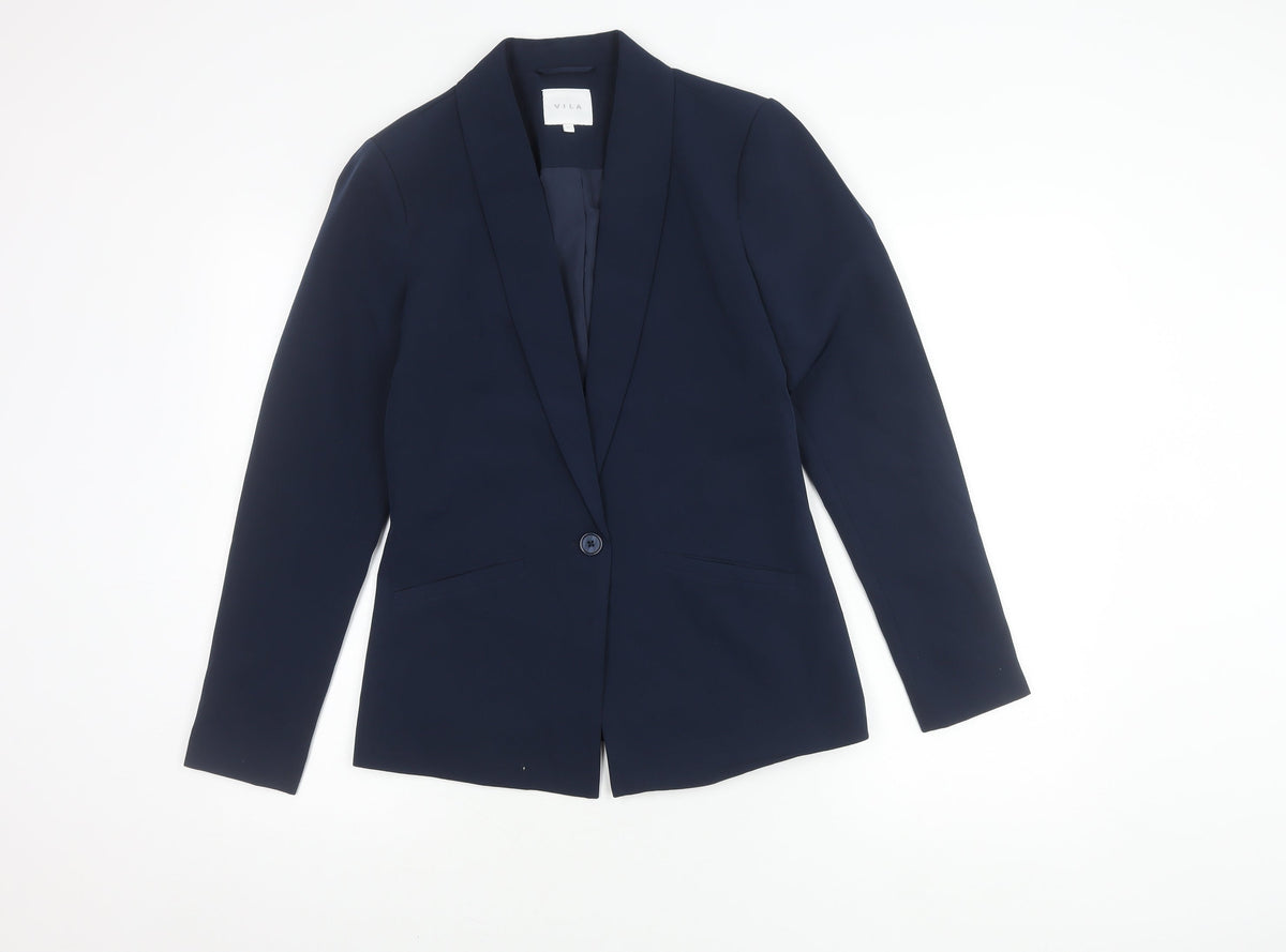 Vila Women's Blue Blazer Suit Jacket, Size 6, Regular Fit