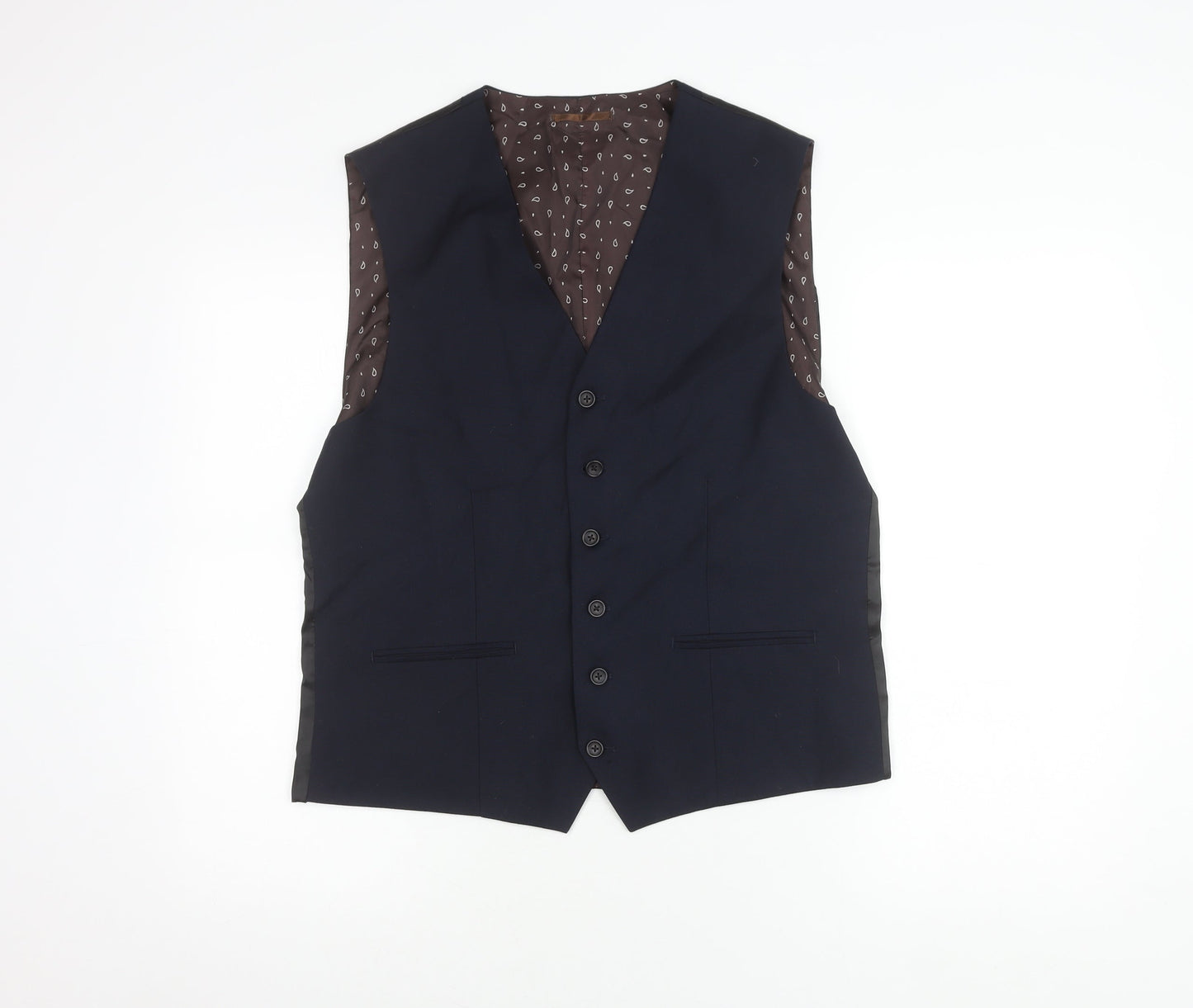 Next Men's Blue Suit Waistcoat, 42 Regular Fit, Formal
