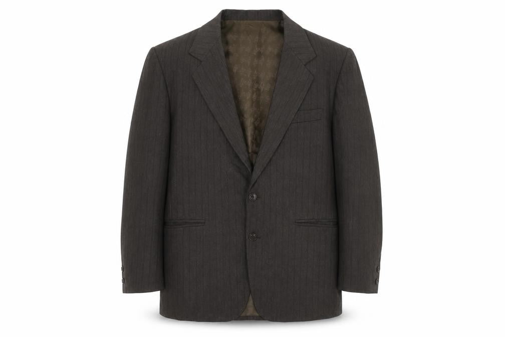 Mister Classic Men's Grey Striped Blazer Jacket M