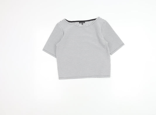 Warehouse Women’s Striped T-Shirt, Black/White, Size 10