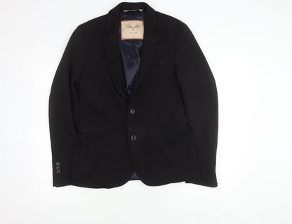 Additional front view of Zara Man Black Slim Fit Blazer Medium