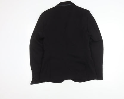 Back view of Zara Man Black Slim Fit Blazer Medium