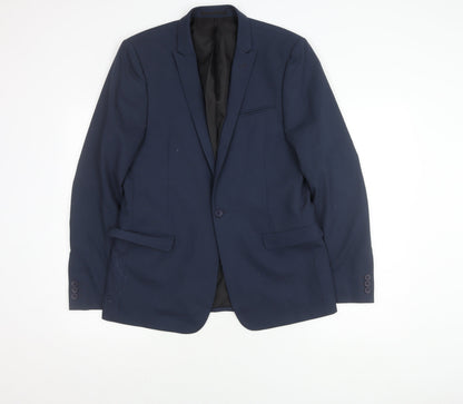 Additional front view of ASOS Men's Blue Blazer -, size 40, - Stylish Single-Breasted Jacket