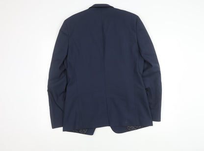 Back view of ASOS Men's Blue Blazer -, size 40, - Stylish Single-Breasted Jacket