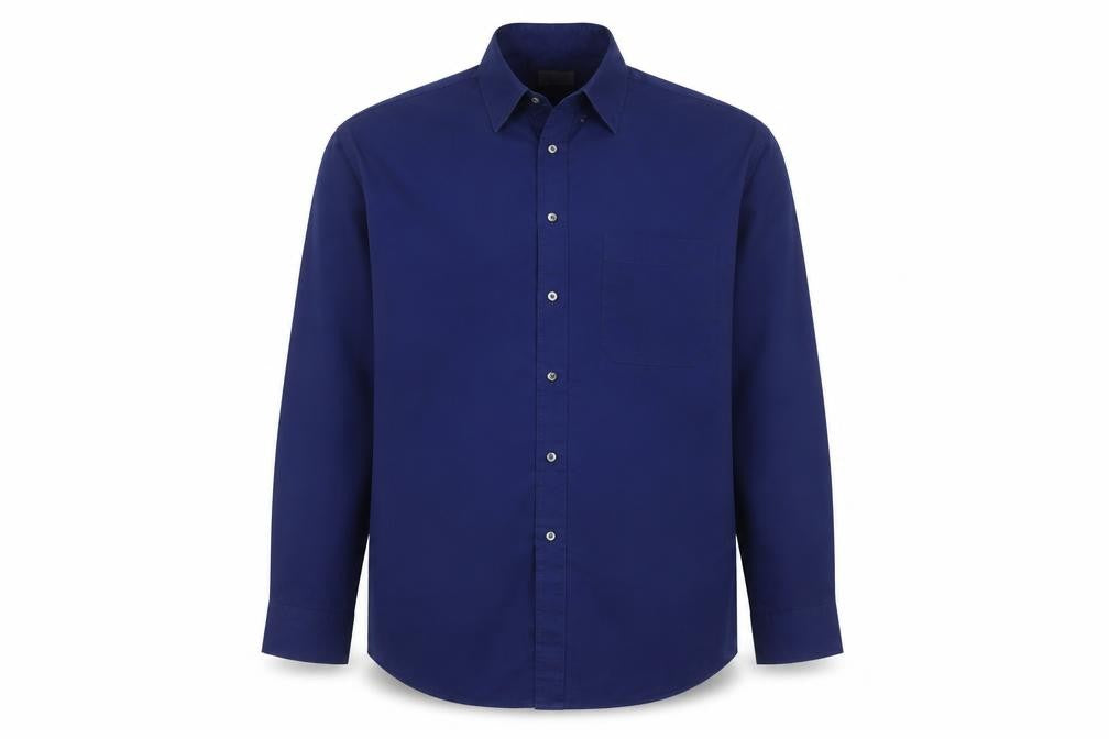 BHS Men's Blue Long Sleeve Button-Up Shirt 16