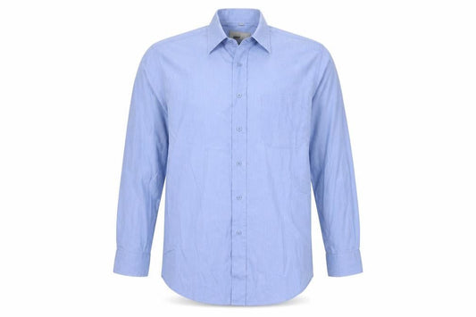 Zantos Men's Blue Long Sleeve Button-Up Shirt