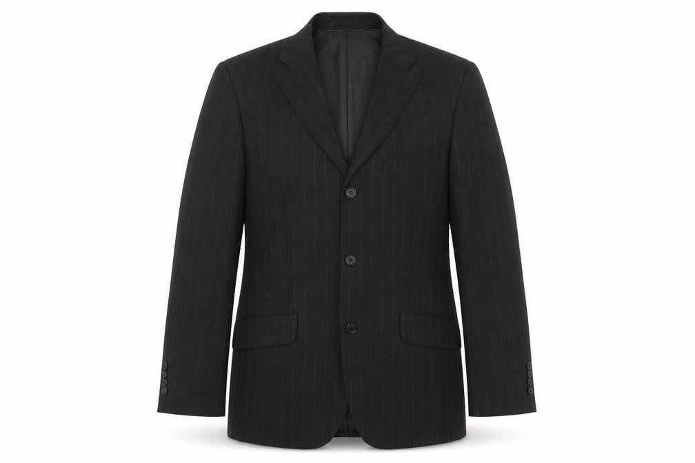 Milan Collection Men's Black Striped Suit Jacket 38