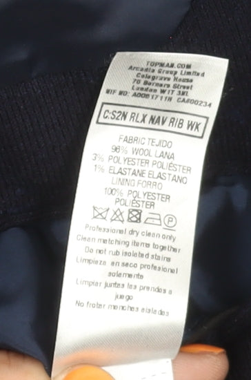 Topman Men's Blue Blazer Formal Jacket Size 40