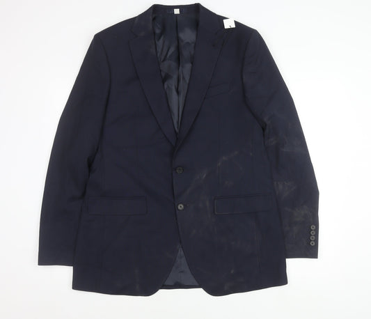 Marks and Spencer Men's Blue XL Blazer, Polyester Blend