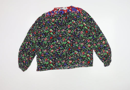 Zara Women's Multicoloured Floral Blouse Size 12