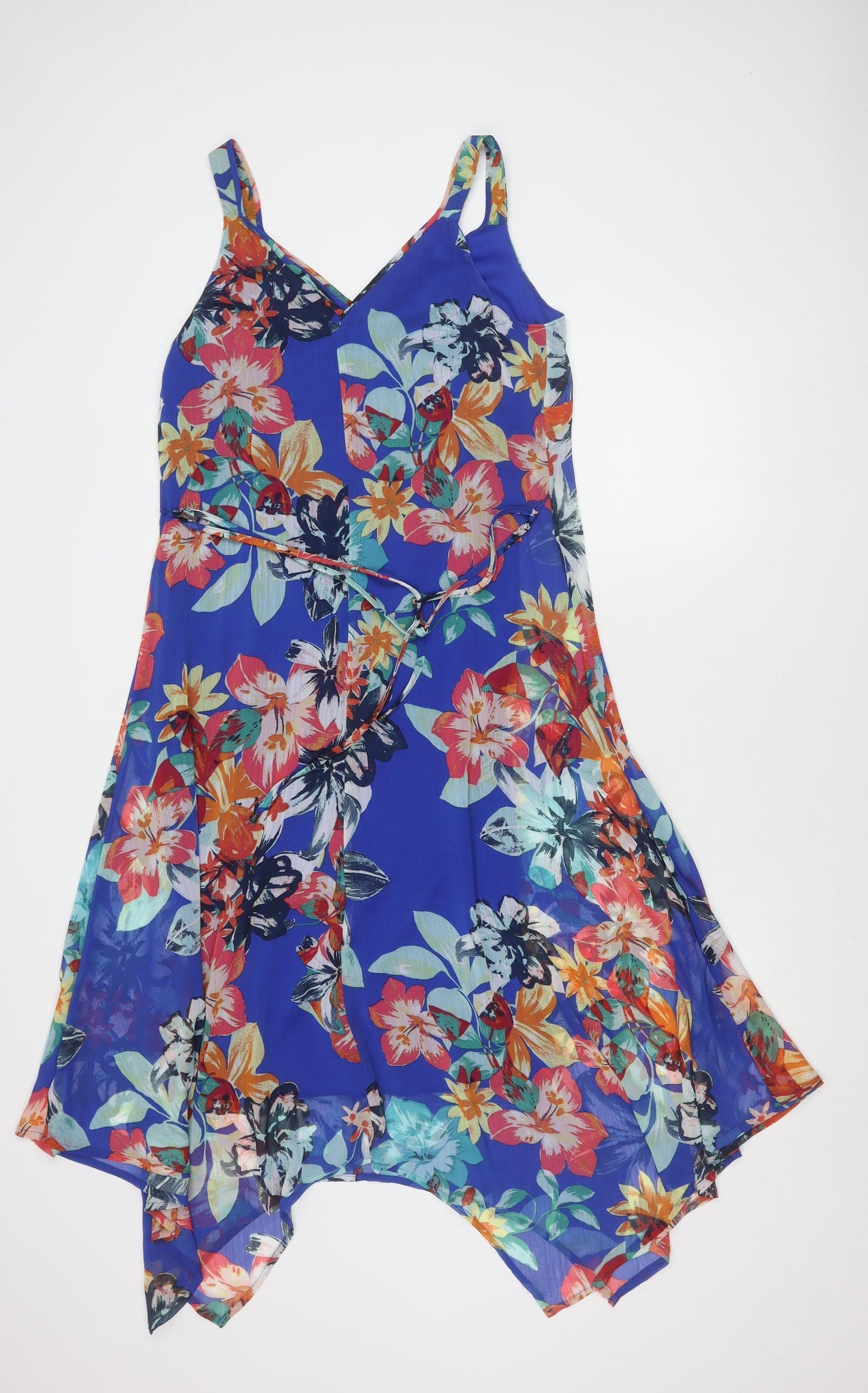M&Co Women's Multicoloured Strappy Floral Dress Size 12
