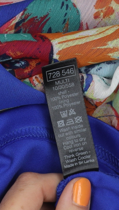M&Co Women's Multicoloured Strappy Floral Dress Size 12