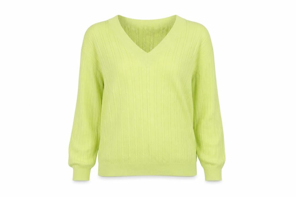 Country Casuals Women's Green Cable-Knit L Pullover Jumper