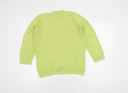 Country Casuals Women's Green Cable-Knit L Pullover Jumper