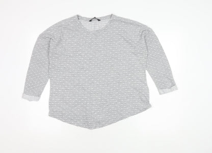 Debenhams Women's Grey Polka Dot Pullover Jumper Size 14