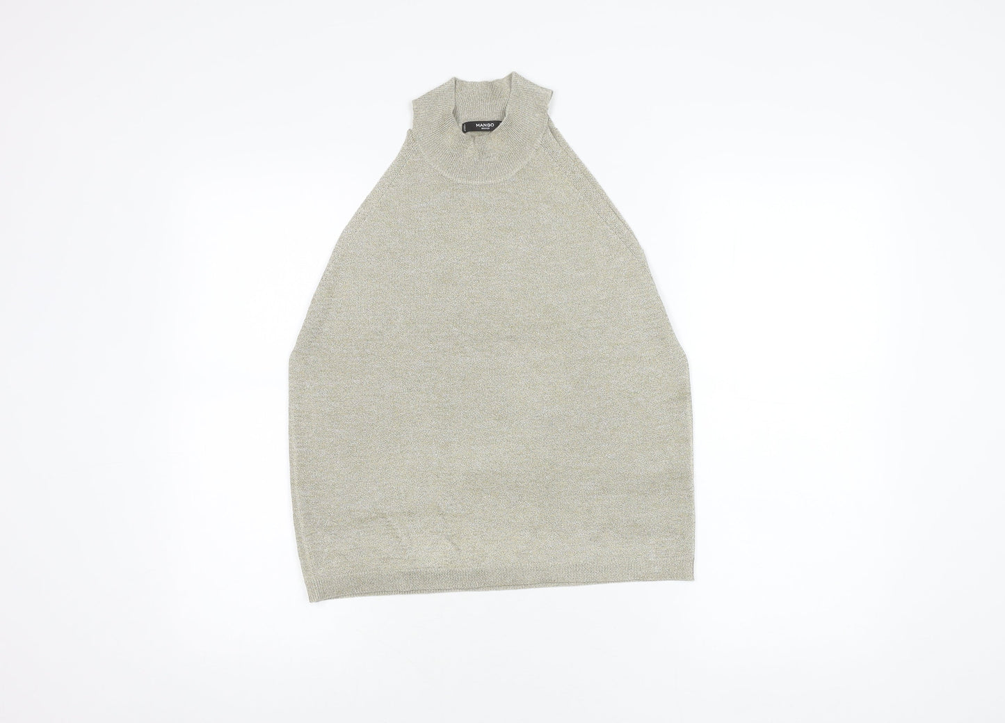 Mango Women's Beige Mock Neck Tank in Size 14