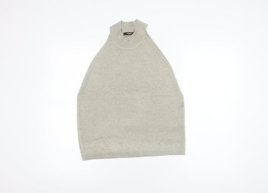 Mango Women's Beige Mock Neck Tank in Size 14