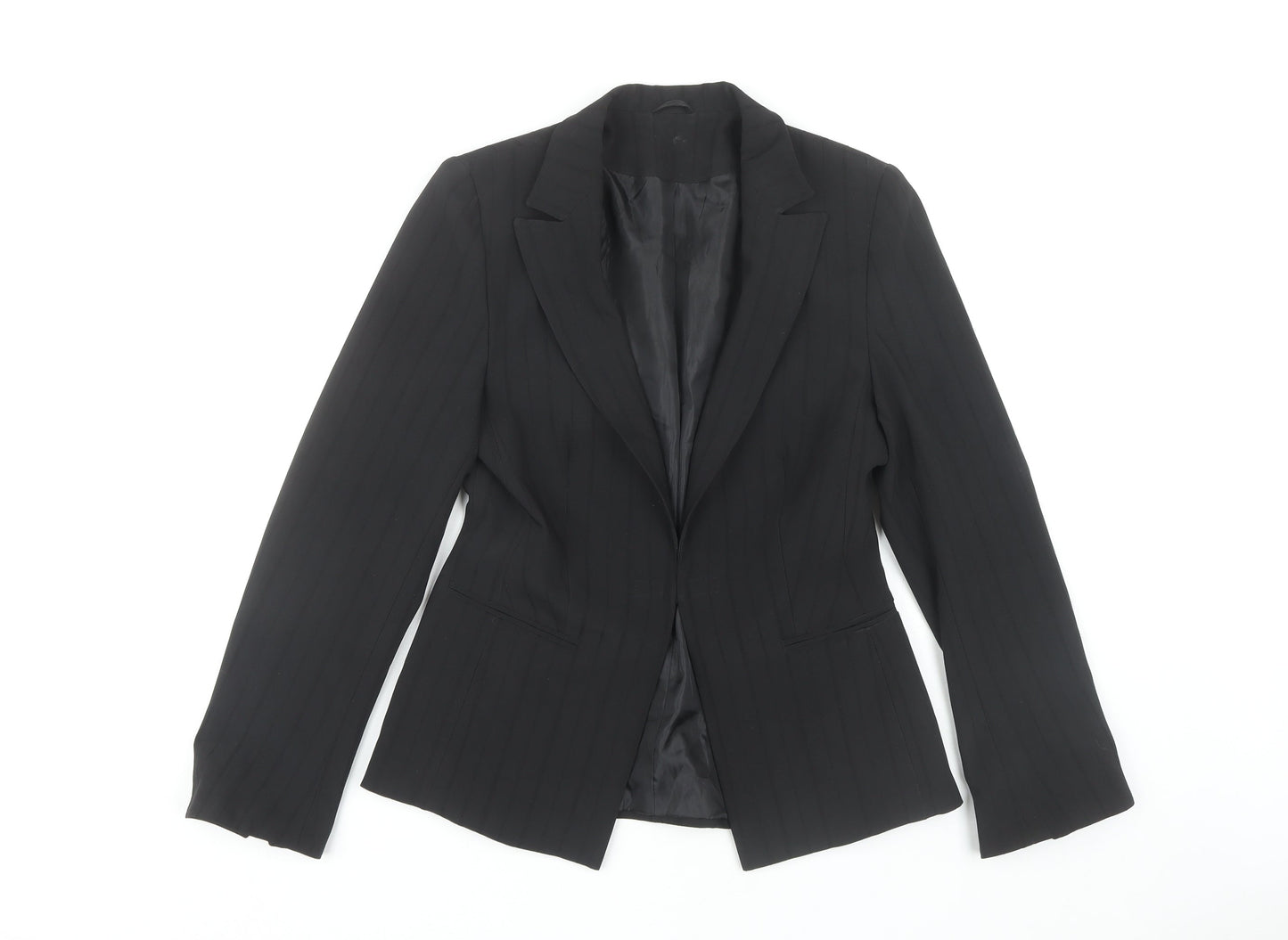 Bay Women's Black Blazer, Size 10, Pinstripe Suit Jacket
