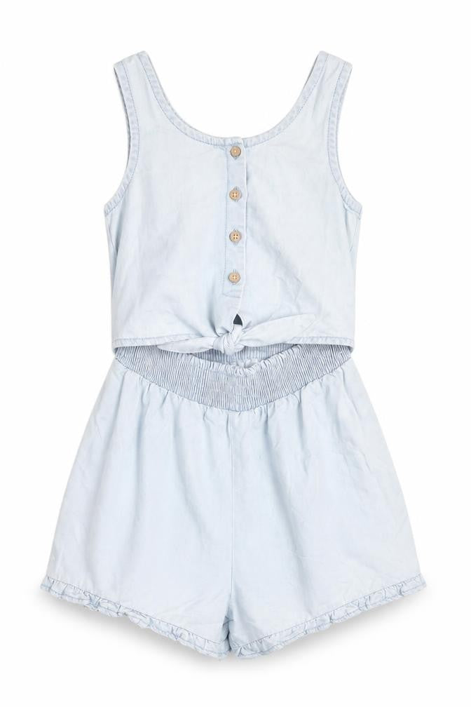 Next Girls Blue Playsuit, 6 Years, Sleeveless, Button Closure
