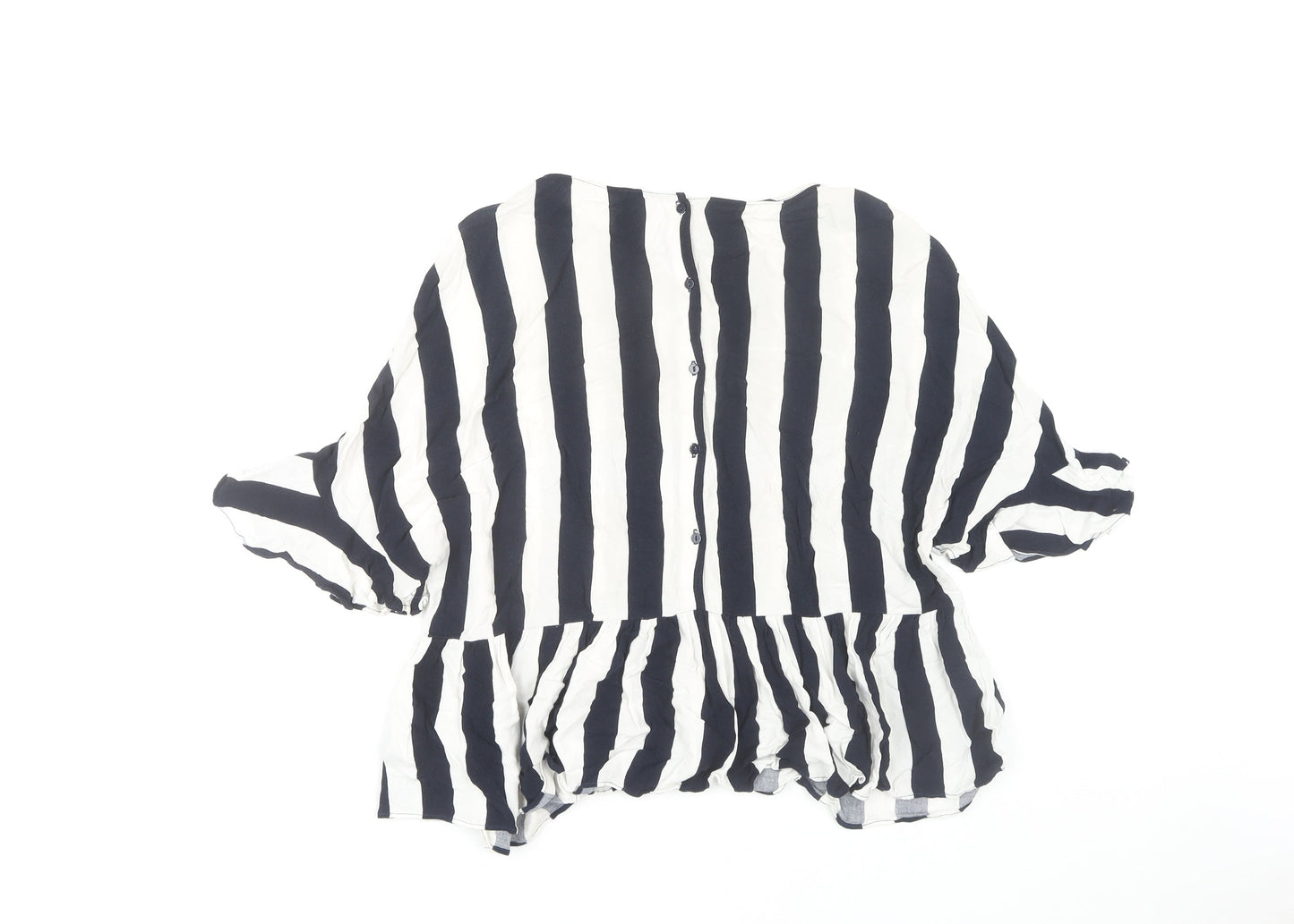 Zara Women's Black and White Striped Blouse XS