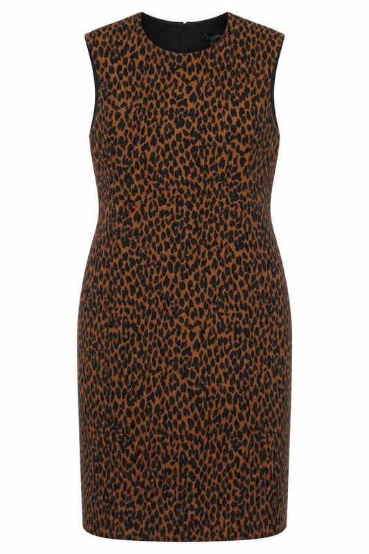 Dorothy Perkins Women's Brown Leopard Print Sheath Dress