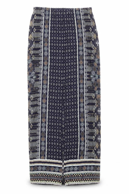 Front view of Warehouse Women's, size 8, Geometric Multicoloured Skirt