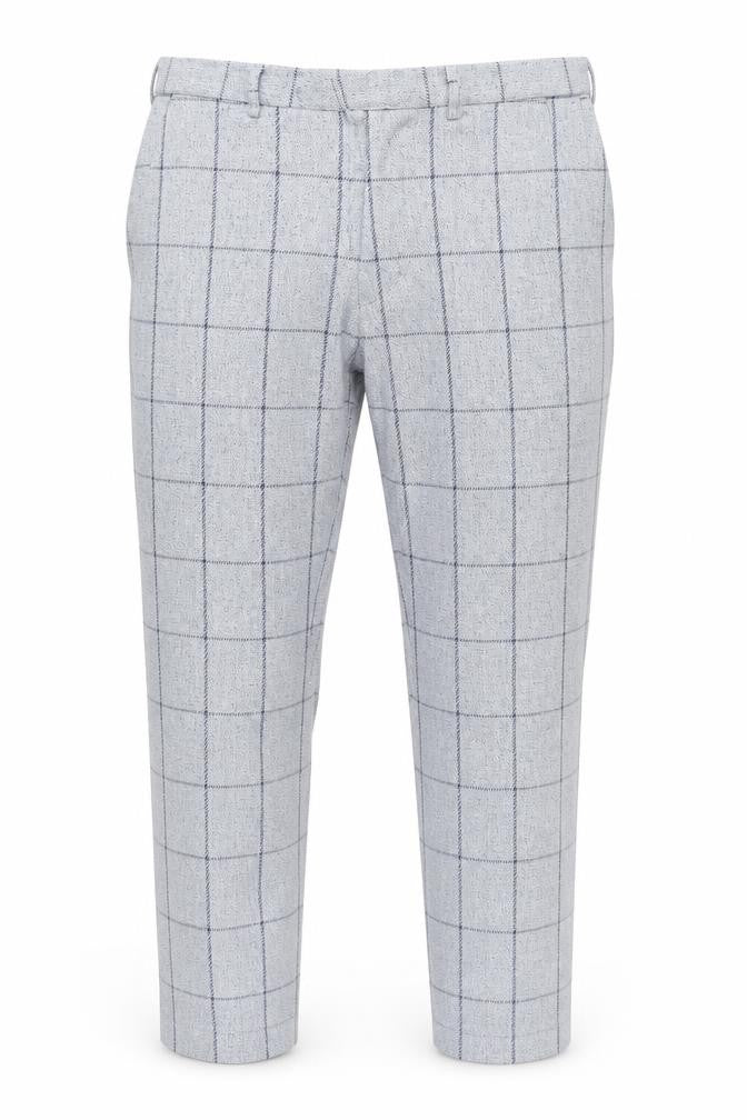 ASOS Men's Grey Check Trousers, Size L, Polyester Blend