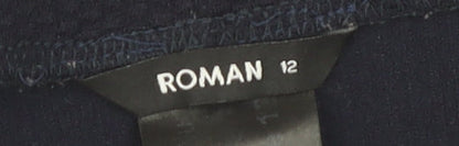 Close-up detail of Roman Women's Black Pencil Skirt, size 12