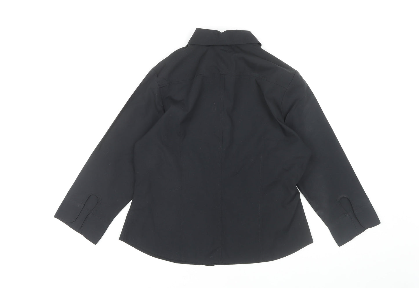 Etam Women's Black Button-Up Shirt - Size 14