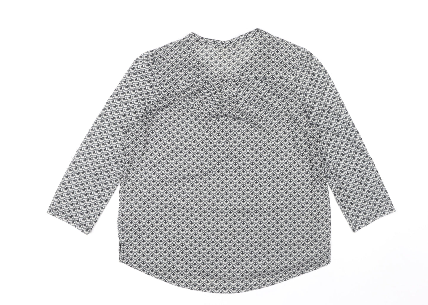 H&M Women's Black Geometric Blouse, Size 12