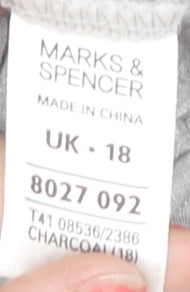 Marks and Spencer Women's Grey Sleeveless Cape, Size 18